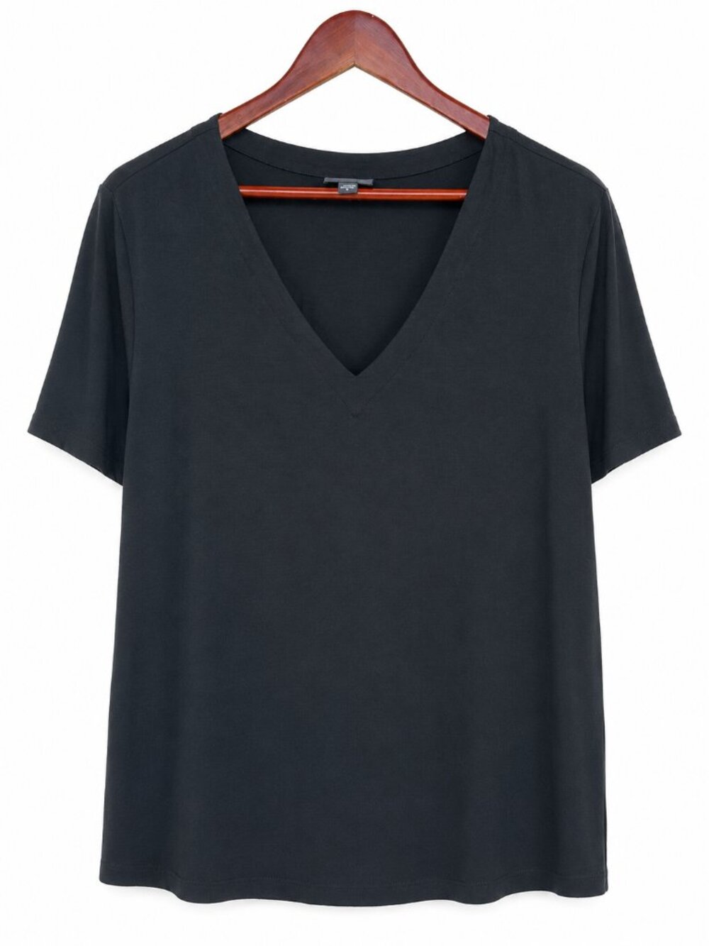 J. Jill Wearever Black V Neck Tunic XL Stretch Minimalist Capsule Lagenlook